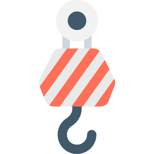 Crane tools and utensils lift hook icon
