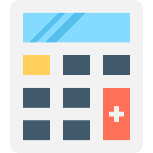 Calculator business and finance maths technological icon