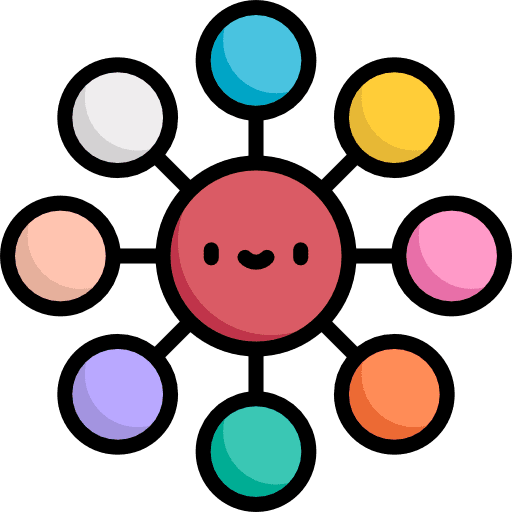 Organization connected structure business icon