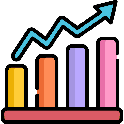 Statistics seo and web bar chart graphic icon