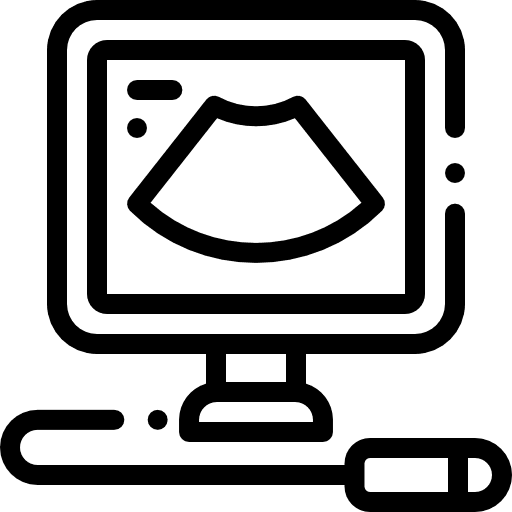 Ultrasound kid and baby healthcare and medical ultrasound icon