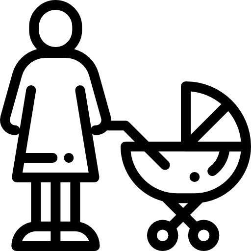 Maternity transport kid and baby motherhood icon