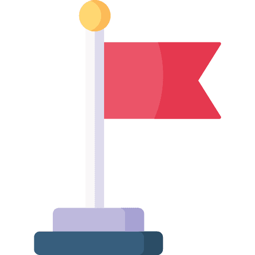 Goal achievement experience flag icon