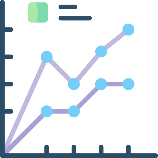 Line chart statistics line chart business icon Line chart statistics line chart business icon