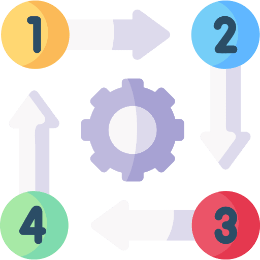 Steps business and finance process planning icon