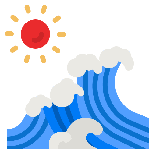 Wave beach sea ocean icon