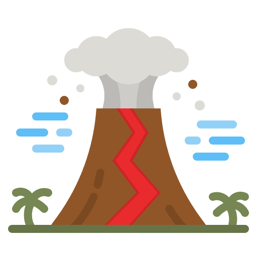 Volcano explosion landscape ecology and environment icon Volcano explosion landscape ecology and environment icon