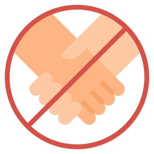 No handshake disease safety protective icon No handshake disease safety protective icon
