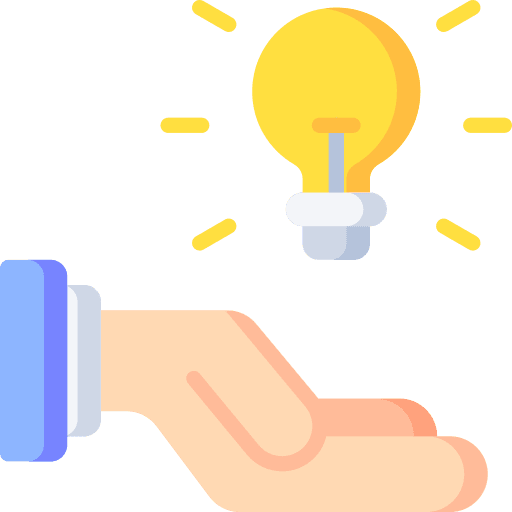 Knowledge hand think mind icon