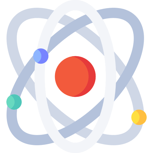 Physics electron nuclear atomic icon Physics electron nuclear atomic icon