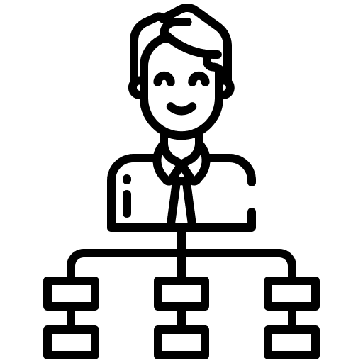 Flow boss diagram networking icon Flow boss diagram networking icon
