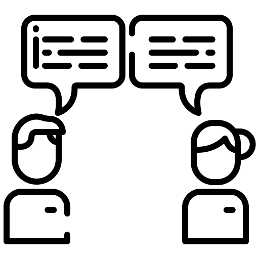 Feedback speech bubble face to face group icon Feedback speech bubble face to face group icon