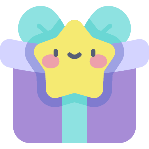 Gift box birthday and party star reward icon