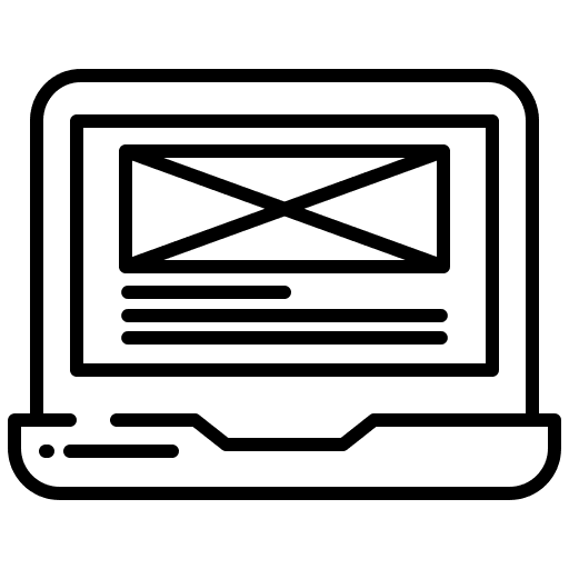 Wireframe website laptop computing icon Wireframe website laptop computing icon