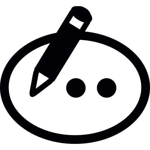 Editing pencil editing speech balloon icon