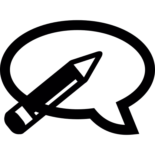 Writing writing chat speech balloon icon