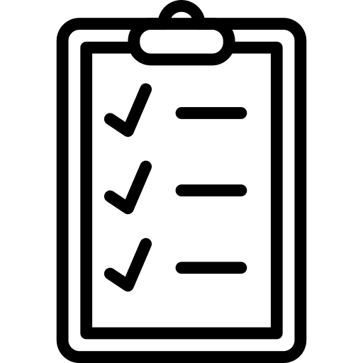 Checklist commerce and shopping syllabus work out icon