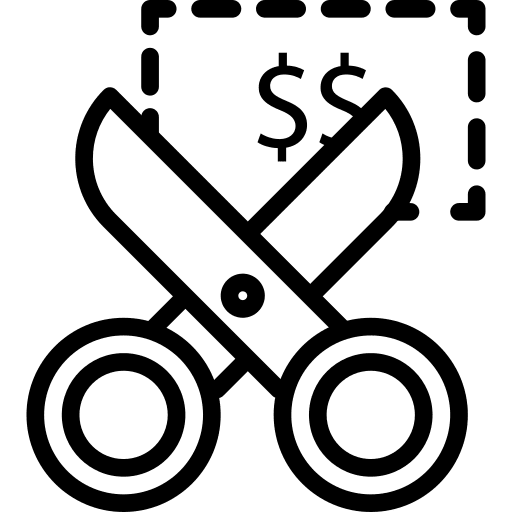 Voucher commerce scissors money icon