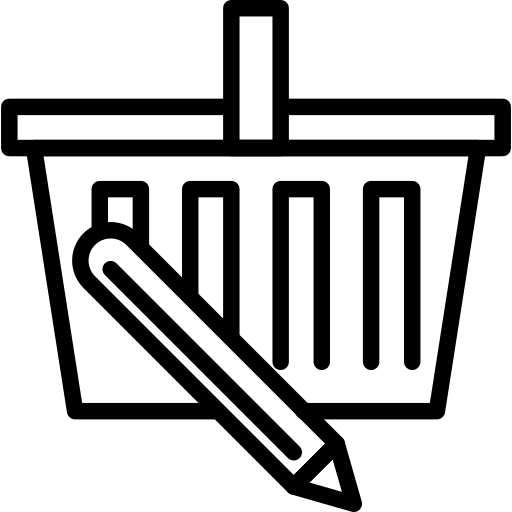 Basket commerce and shopping pencil shop icon