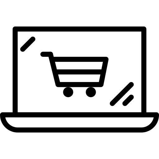 Laptop supermarket marketplace online store icon