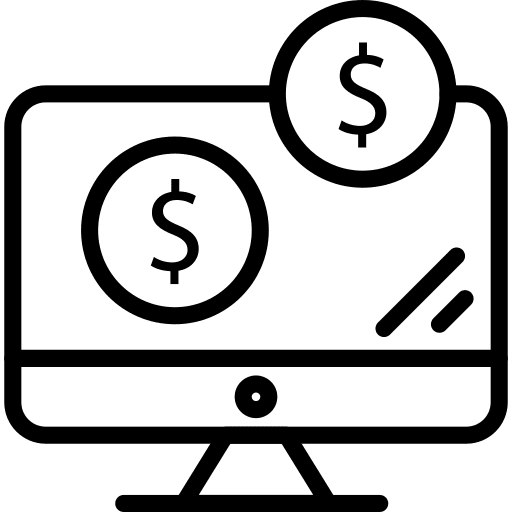 Payment computer payment bank icon