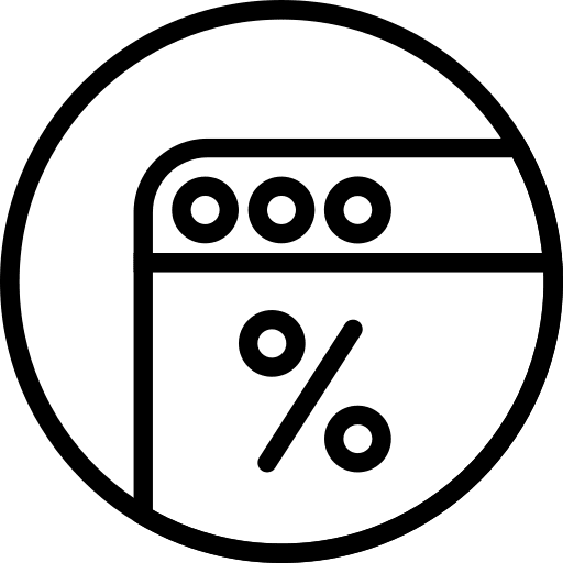 Sales percent discount shapes icon