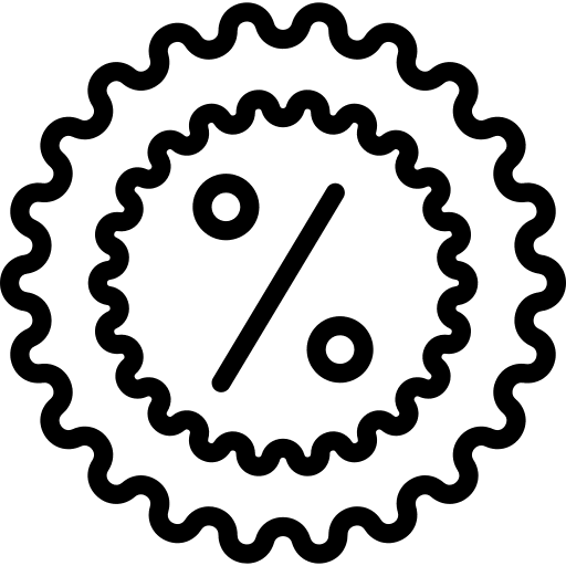 Sales percentage discount bargain icon