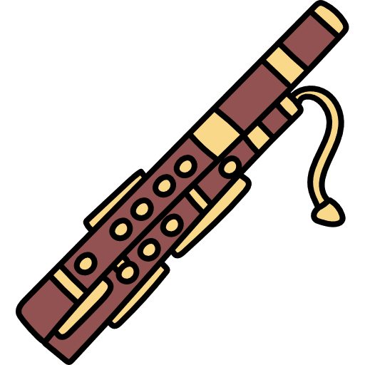 Bassoon music and multimedia bassoon music icon