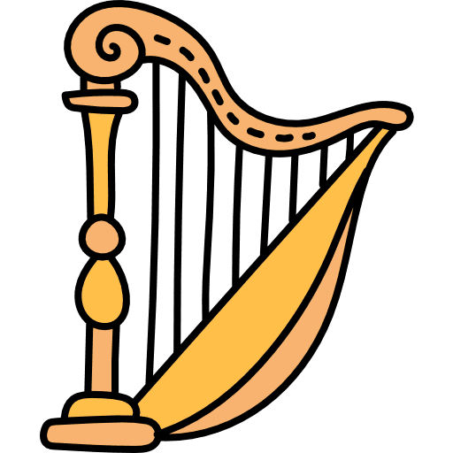 Harp music and multimedia instrument musical instrument icon