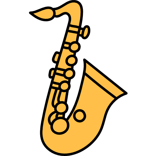 Saxophone orchestra musical wind instrument icon
