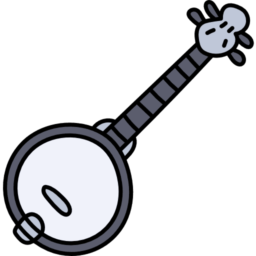 Banjo music and multimedia folk musical icon Banjo music and multimedia folk musical icon