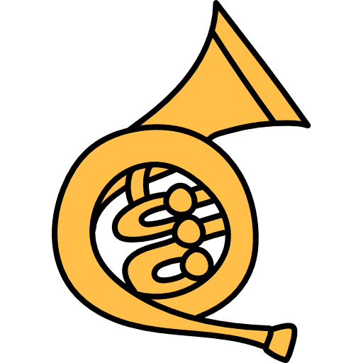 French horn music orchestra instrument icon French horn music orchestra instrument icon