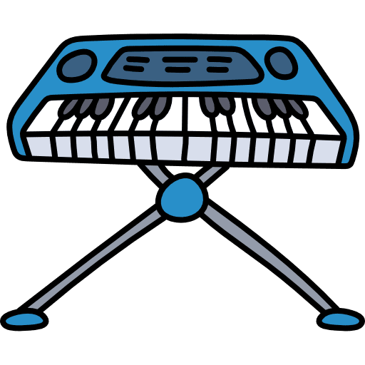 Keyboard synthesizer musical music and multimedia icon Keyboard synthesizer musical music and multimedia icon