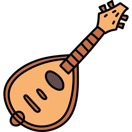 Mandolin harmony string instrument orchestra icon Mandolin harmony string instrument orchestra icon