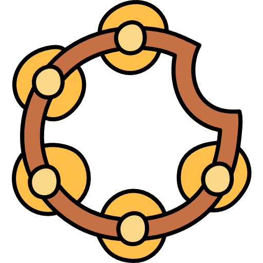 Tambourine musical instrument music jingle icon Tambourine musical instrument music jingle icon