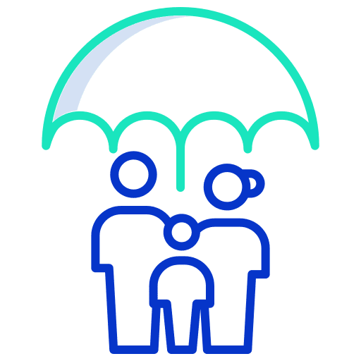 Family protection life umbrella icon