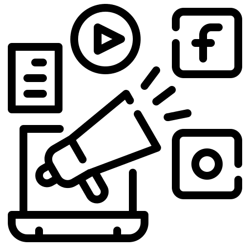 Bullhorn seo and web file digital icon