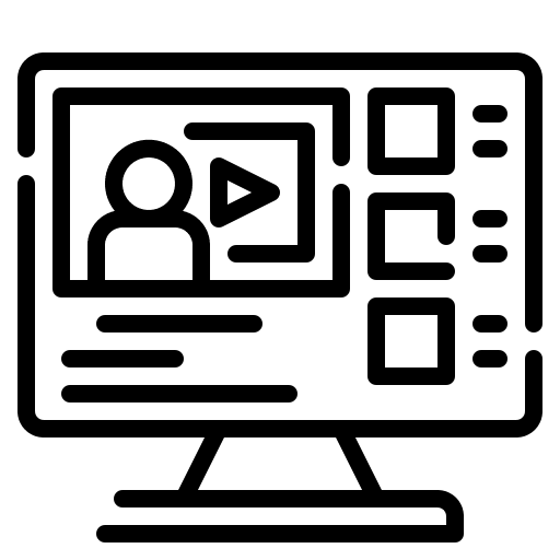 Elearning tutorial learning video icon Elearning tutorial learning video icon