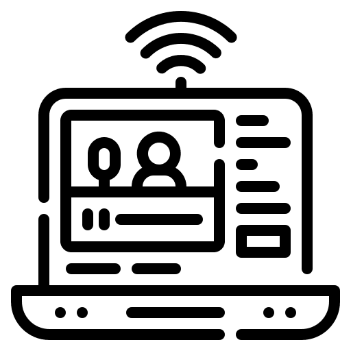 Live stream laptop news streaming icon Live stream laptop news streaming icon