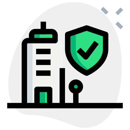 Building shield protect safe icon