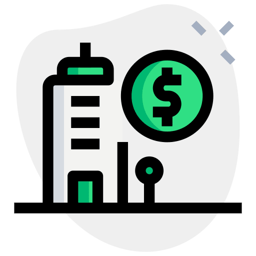 Corporate architecture and city office building building icon