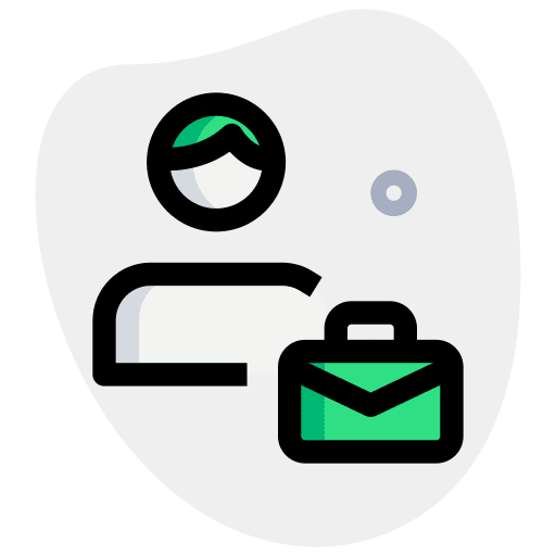 Businessman professions and jobs intern briefcase icon