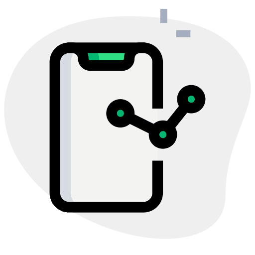 Statistics line chart business and finance smartphone icon