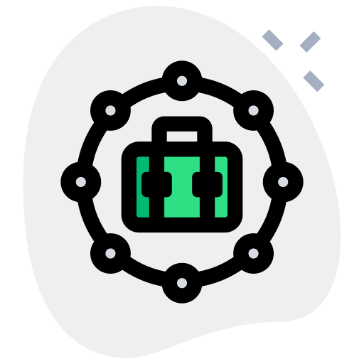 Chain nodes business and finance business icon