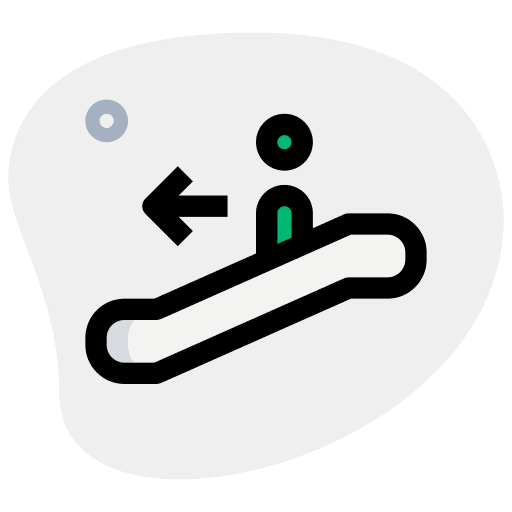Escalator down transportation down escalator down icon