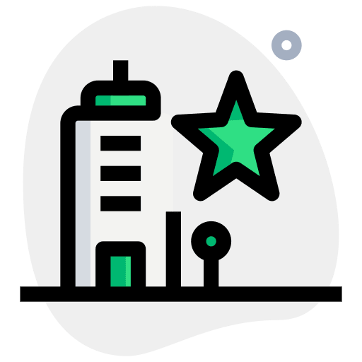 Star shape star shape office building manufacturer icon
