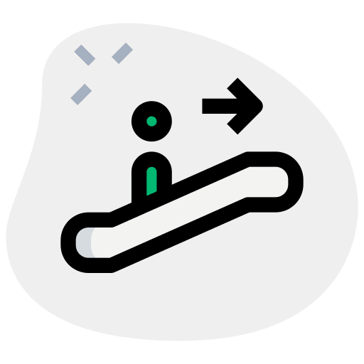 Escalator up stairs escalator transportation icon