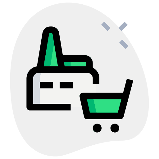 Factory shopping cart factory industry icon