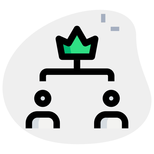 Leadership crown network networking icon