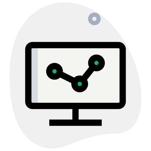 Line graph business and finance computer diagram icon